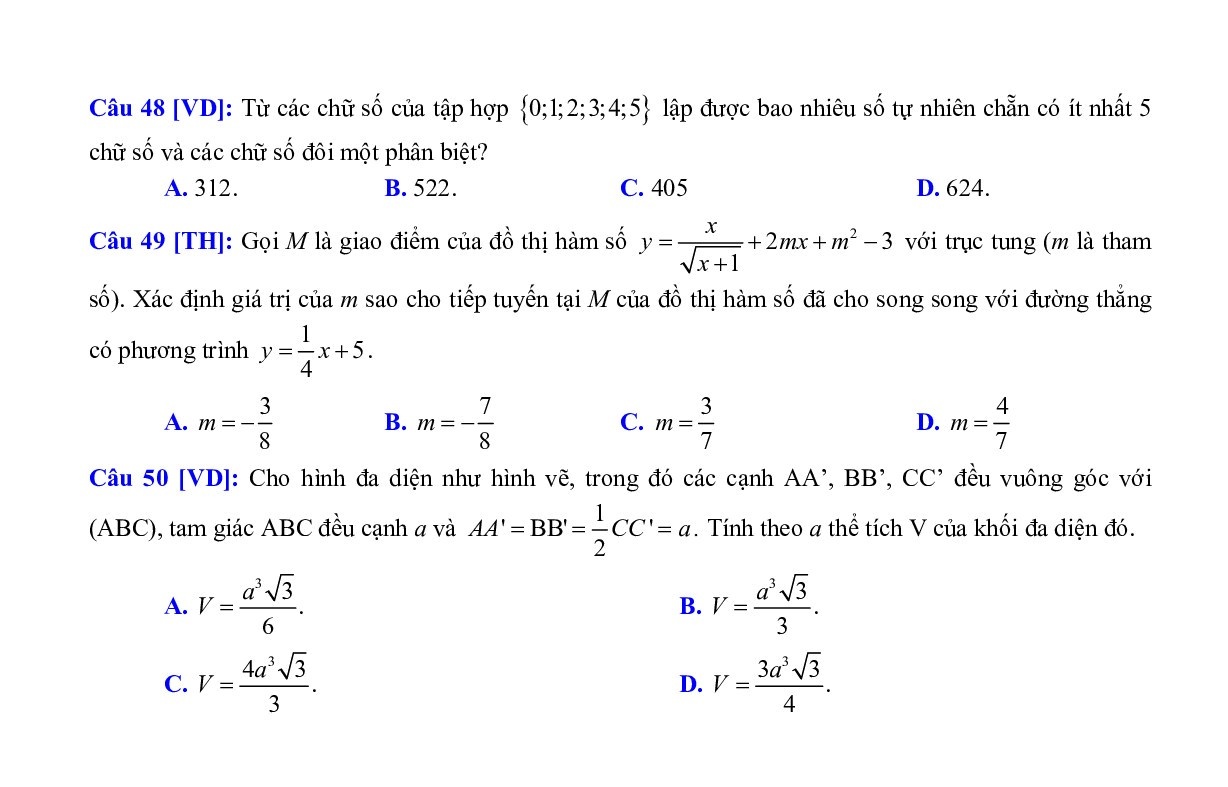 giai chi tiet de thi thu thpt quoc gia 2019 mon toan thpt chuyen quoc hoc hue