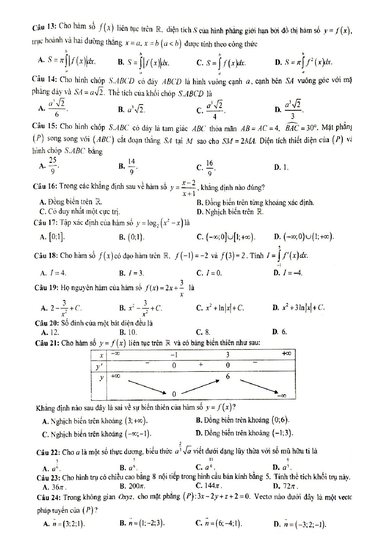 Đề thi thử THPT quốc gia môn Toán Sở GD&ĐT Vĩnh Phúc de thi thu thpt quoc gia mon toan so gddt vinh phuc