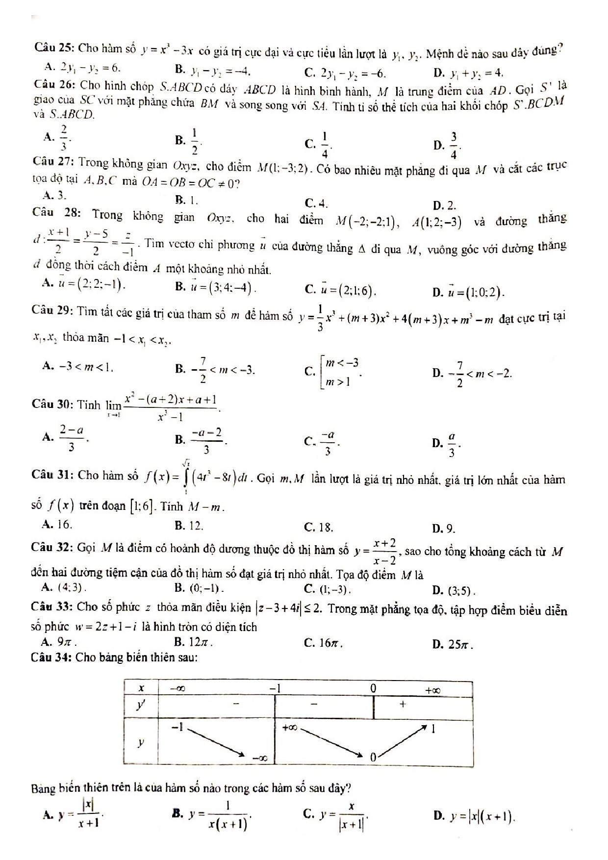 Đề thi thử THPT quốc gia môn Toán Sở GD&ĐT Vĩnh Phúc de thi thu thpt quoc gia mon toan so gddt vinh phuc
