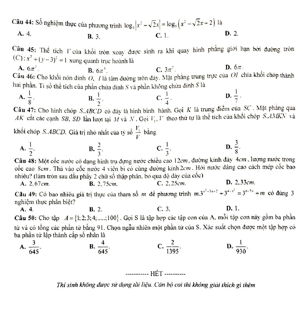 Đề thi thử THPT quốc gia môn Toán Sở GD&ĐT Vĩnh Phúc de thi thu thpt quoc gia mon toan so gddt vinh phuc