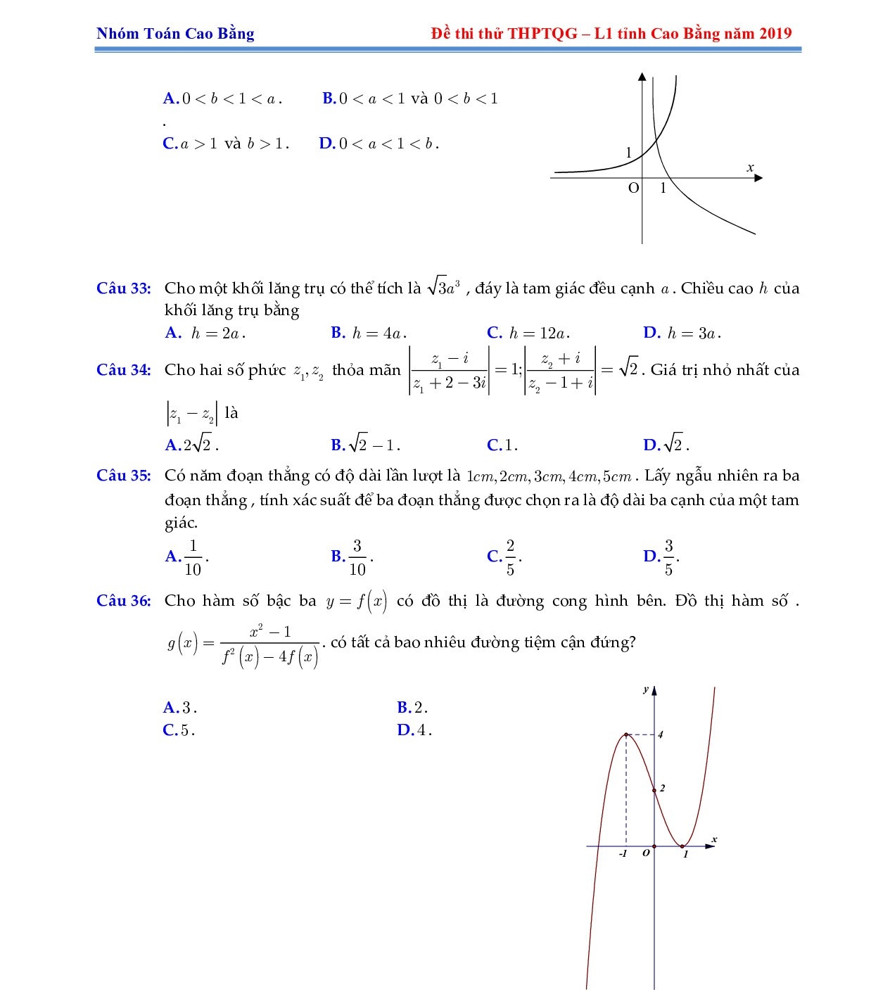 dap an de thi thu thpt quoc gia 2019 mon toan so gddt cao bang