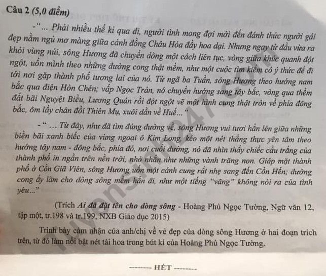 de thi thu thpt quoc gia 2019 mon van so gddt hung yen