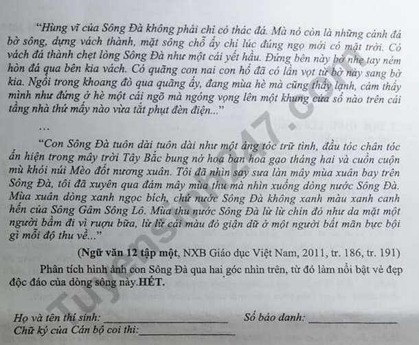 Đề thi thử THPT quốc gia 2019 môn Văn Sở GD&ĐT Đồng Tháp de thi thu thpt quoc gia 2019 mon van so gddt dong thap