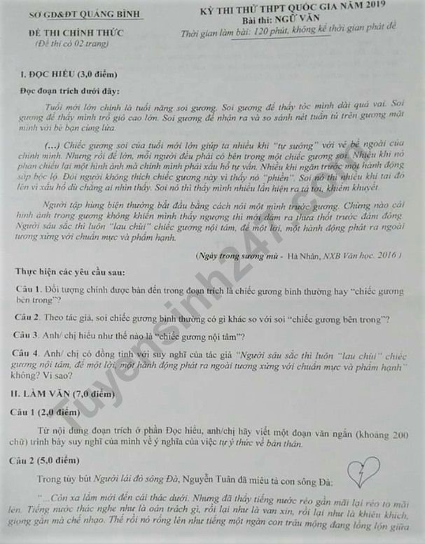 de thi thu thpt quoc gia 2019 mon van so gddt quang binh