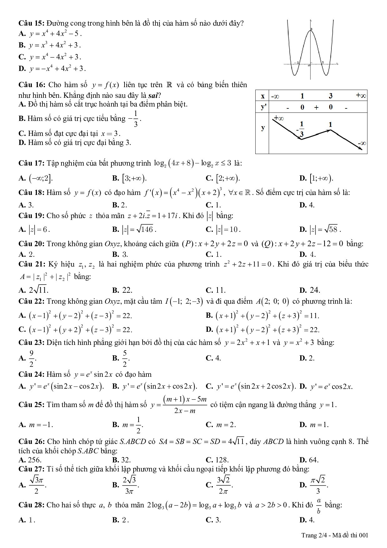 de thi thu thpt quoc gia 2019 mon toan co dap an so gddt quang binh