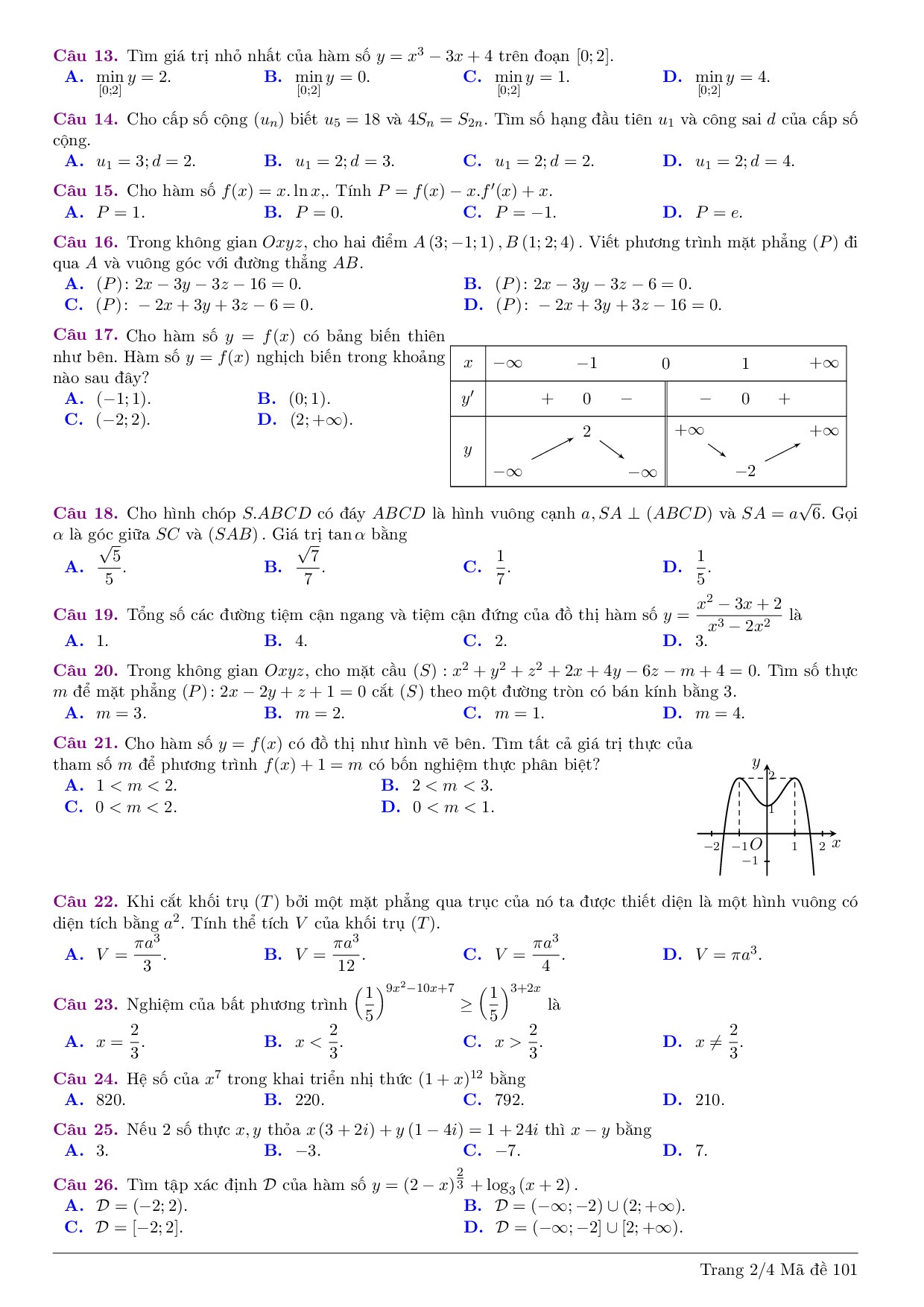de thi thu thpt quoc gia 2019 mon toan co dap an so gddt binh thuan