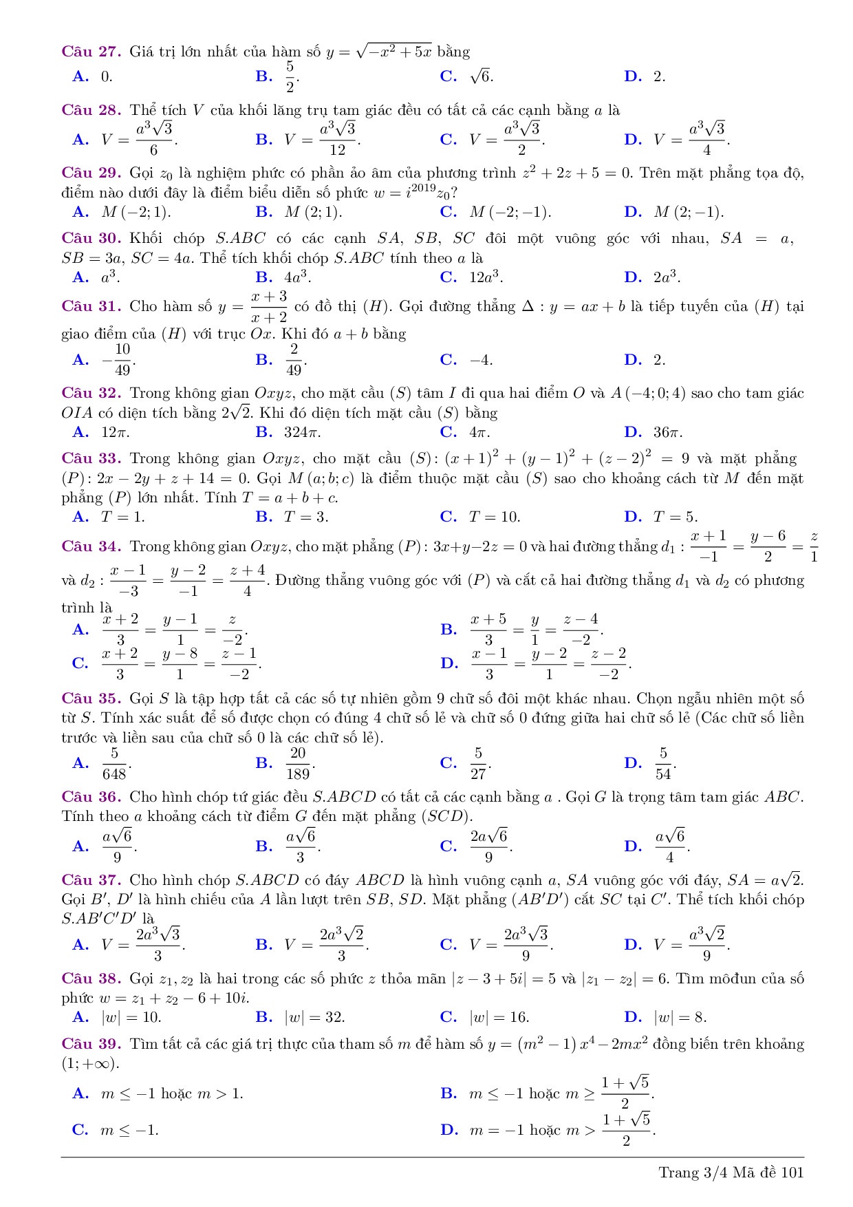 de thi thu thpt quoc gia 2019 mon toan co dap an so gddt binh thuan