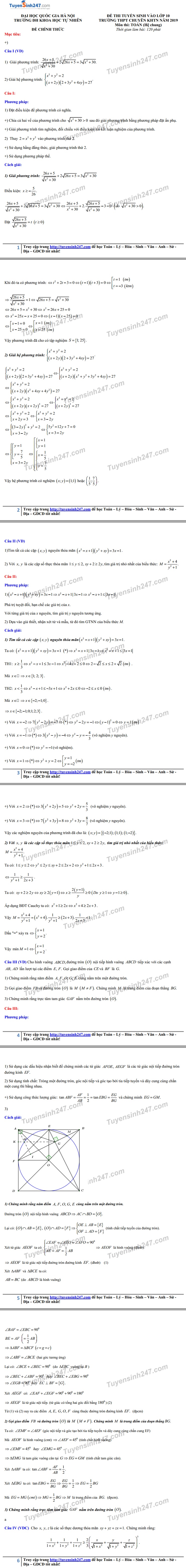 goi y dap an de thi vao lop 10 mon toan truong thpt chuyen khoa hoc tu nhien