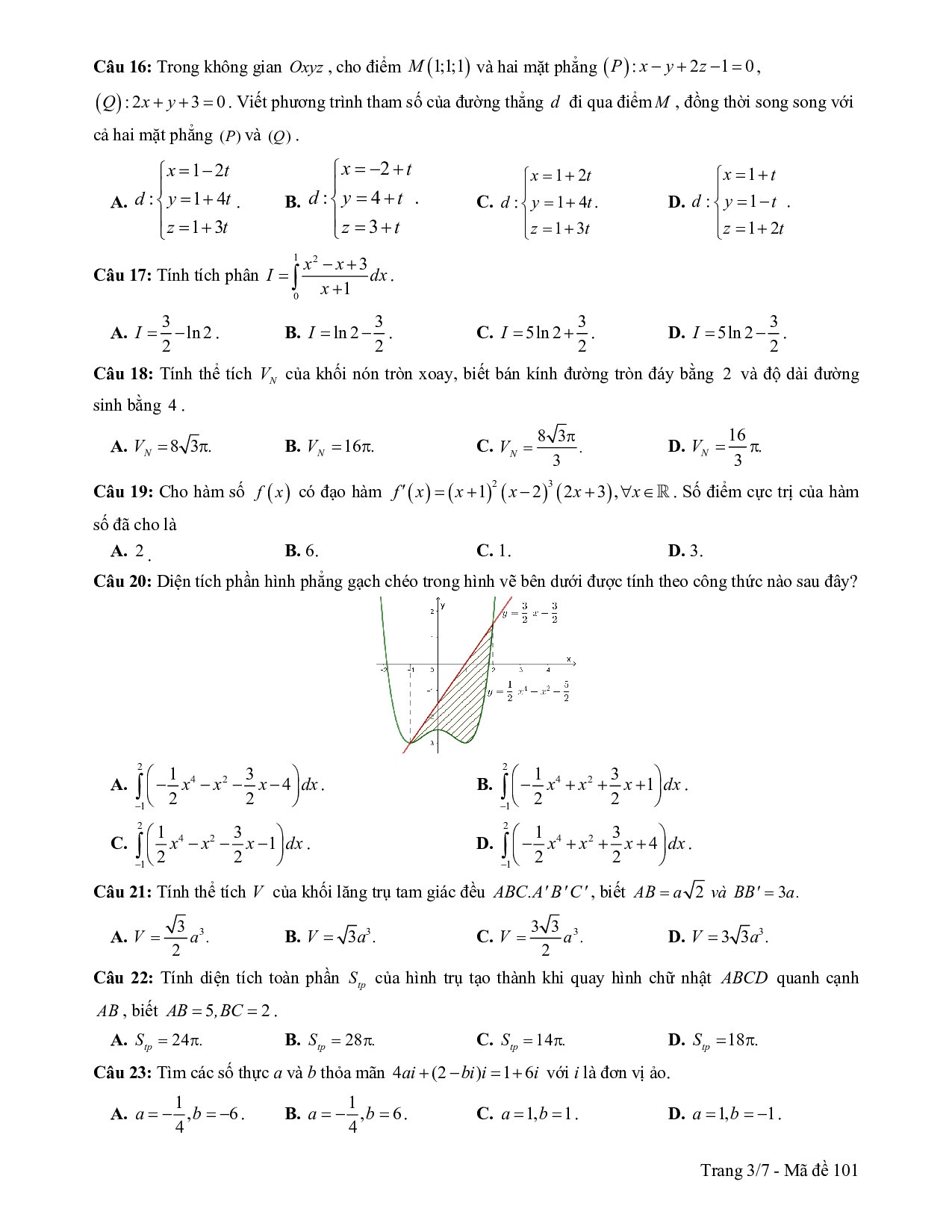 Đề thi thử THPT quốc gia 2019 môn Toán Sở GD&ĐT Cà Mau de thi thu thpt quoc gia 2019 mon toan so gddt ca mau