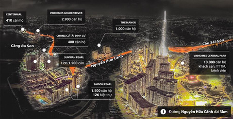 'Rừng bê tông' tại khu đô thị xa hoa trên đường Nguyễn Hữu Cảnh rung be tong tai khu do thi xa hoa tren duong nguyen huu canh