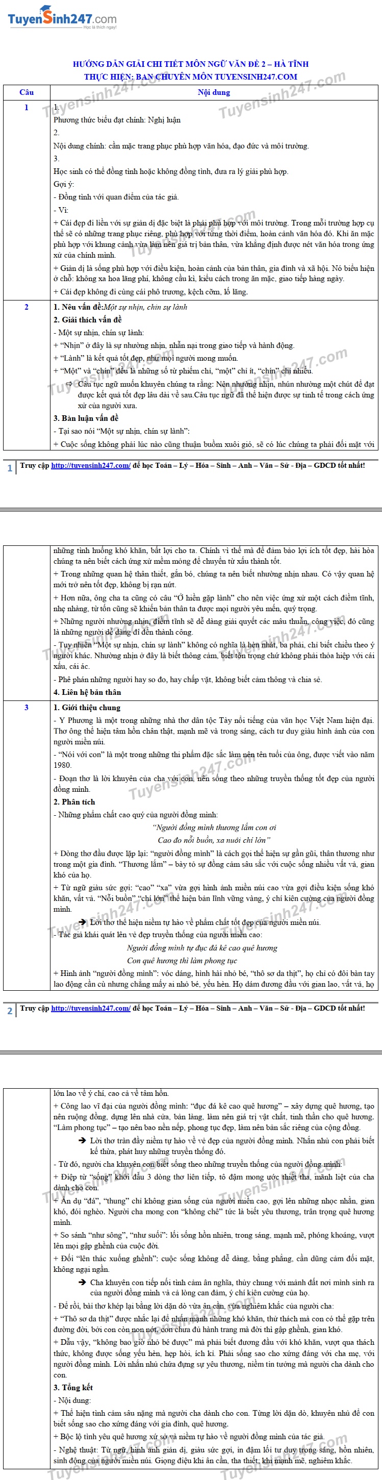 Gợi ý đáp án đề thi vào lớp 10 môn Văn Sở GD&ĐT Hà Tĩnh năm 2019 goi y dap an de thi vao lop 10 mon van so gddt ha tinh nam 2019