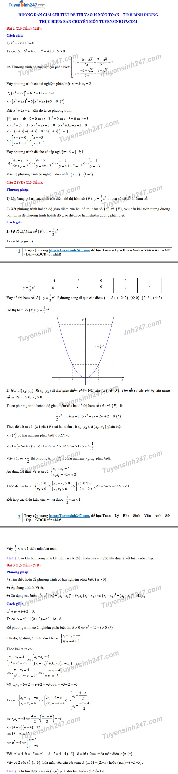 Gợi ý đáp án đề thi vào lớp 10 môn Toán Sở GD&ĐT Bình Dương 2019 goi y dap an de thi vao lop 10 mon toan so gddt binh duong 2019