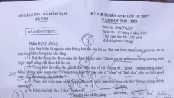 Đề thi vào lớp 10 môn Văn lớp 10 Sở GD&ĐT Hà Nội năm 2019