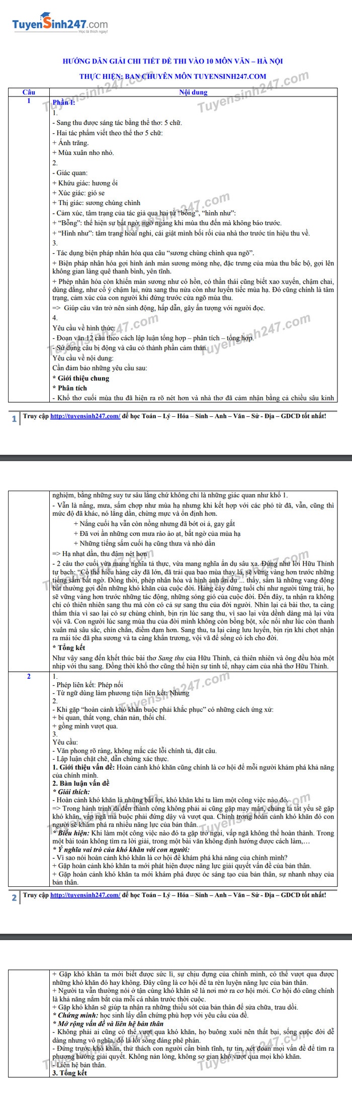 Gợi ý đáp án đề thi vào lớp 10 môn Văn Sở GD&ĐT Hà Nội goi y dap an de thi vao lop 10 mon van so gddt ha noi