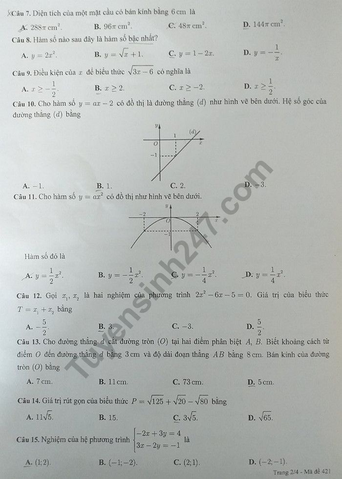goi y dap an de thi tuyen sinh lop 10 mon toan so gddt can tho 2019