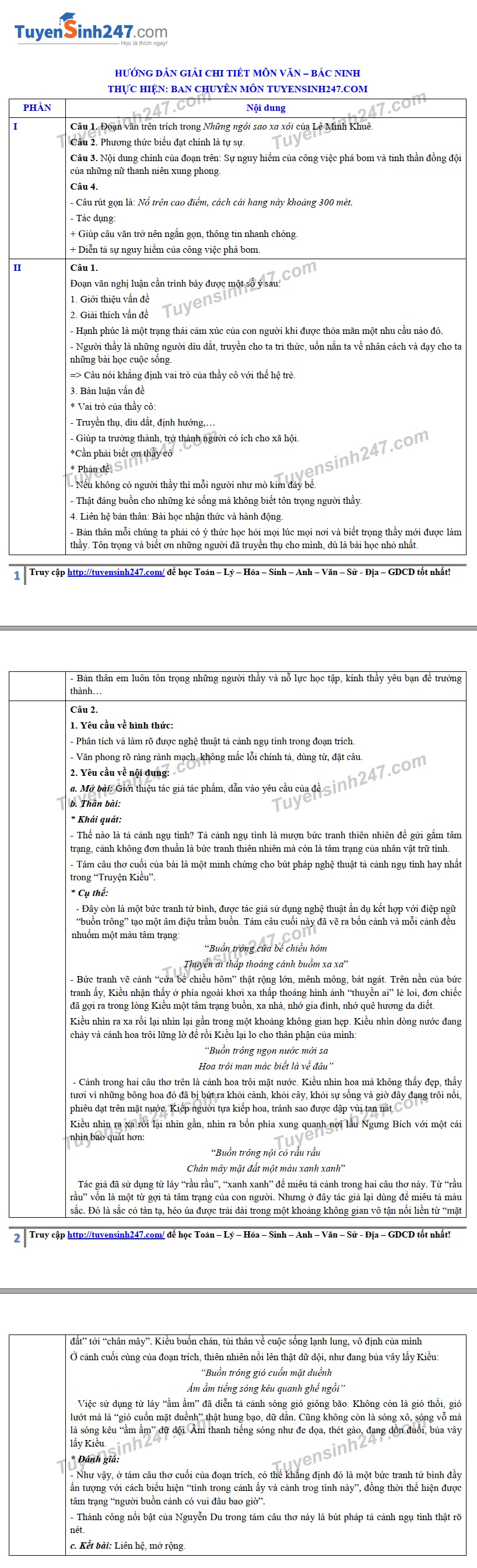 Gợi ý đáp án đề thi tuyển sinh lớp 10 môn Văn Sở GD&ĐT Bắc Ninh 2019 goi y dap an de thi tuyen sinh lop 10 mon van so gddt bac ninh 2019