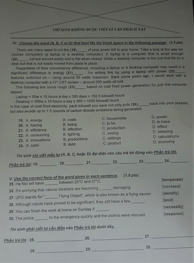 de thi vao lop 10 mon tieng anh so gddt tp hcm co sai sot