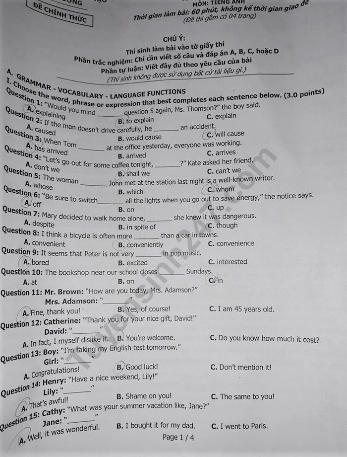 goi y dap an de thi tuyen sinh lop 10 mon tieng anh so gddt hai duong 2019