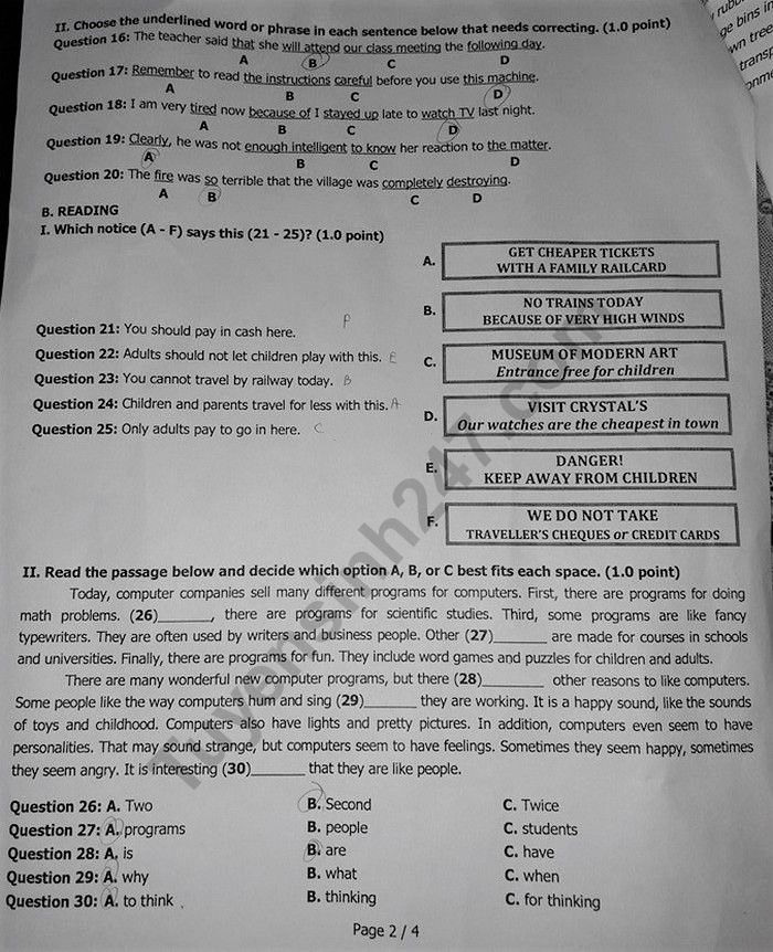 goi y dap an de thi tuyen sinh lop 10 mon tieng anh so gddt hai duong 2019