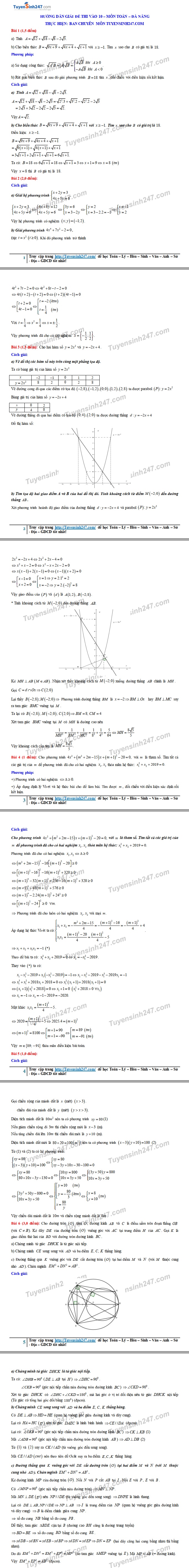 goi y dap an de thi tuyen sinh lop 10 mon toan so gddt da nang nam 2019