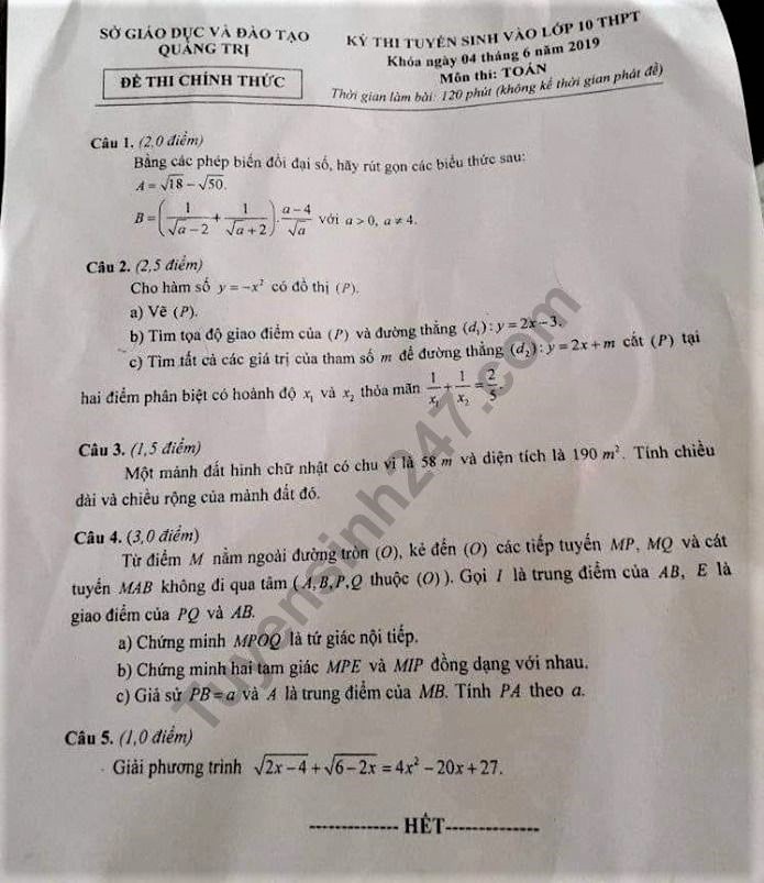 goi y dap an de thi tuyen sinh lop 10 mon toan so gddt quang tri 2019