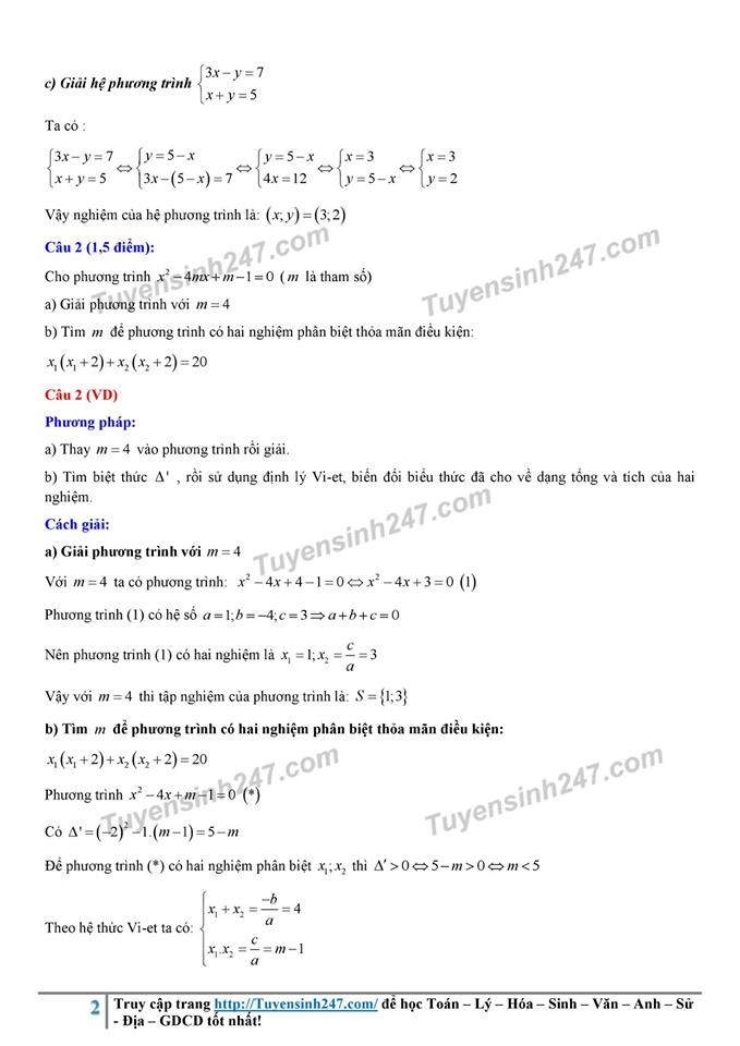 Gợi ý đáp án đề thi tuyển sinh lớp 10 môn Toán Sở GD&ĐT Hưng Yên năm 2019 goi y dap an de thi tuyen sinh lop 10 mon toan so gddt hung yen nam 2019