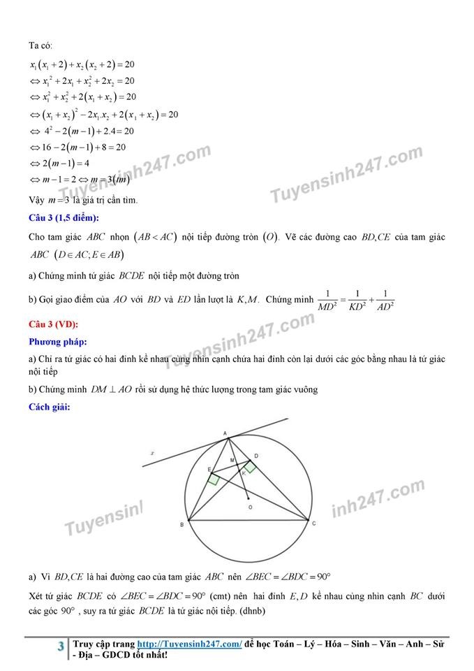 Gợi ý đáp án đề thi tuyển sinh lớp 10 môn Toán Sở GD&ĐT Hưng Yên năm 2019 goi y dap an de thi tuyen sinh lop 10 mon toan so gddt hung yen nam 2019