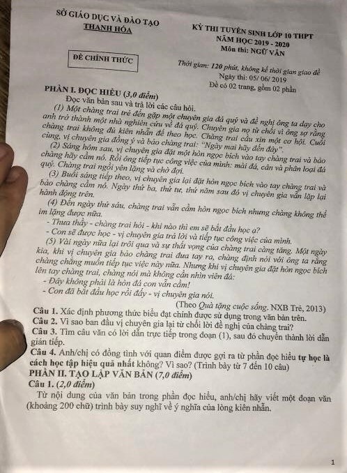 goi y dap an de thi tuyen sinh lop 10 mon van so gddt thanh hoa 2019