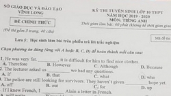 Gợi ý đáp án đề thi tuyển sinh lớp 10 môn Tiếng Anh Sở GD&ĐT Vĩnh Long 2019