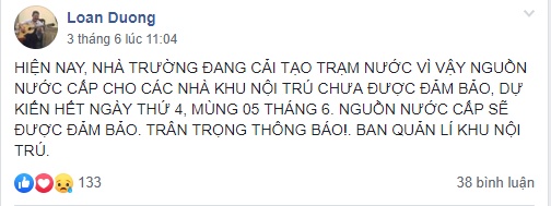 Ký túc xá ĐH Kinh tế Quốc dân cấp nước có "sinh vật lạ" cho sinh viên ky tuc xa dh kinh te quoc dan cap nuoc co sinh vat la cho sinh vien