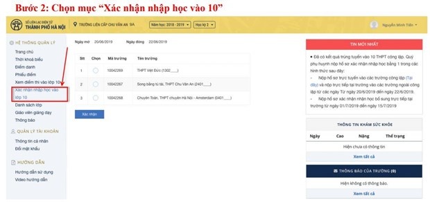 ha noi cach dang ky thu tuc nhap hoc vao lop 10