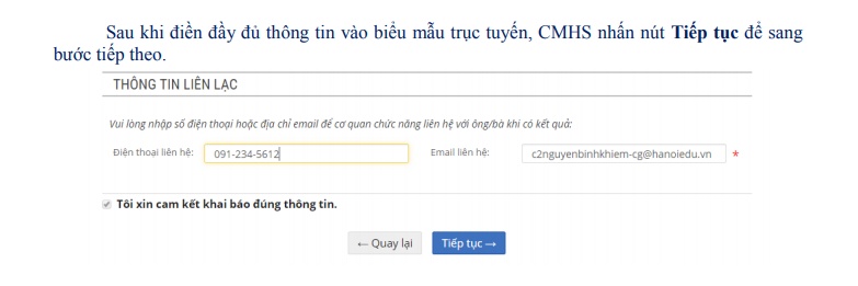 huong dan dang ky tuyen sinh truc tuyen vao mam non lop 1 va lop 6