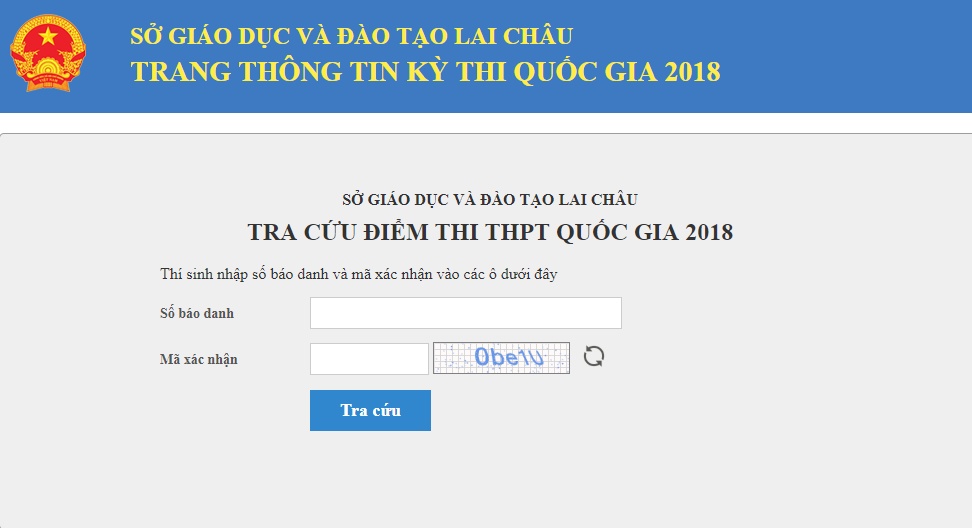 tra cuu diem thi thpt quoc gia 2019 o lai chau