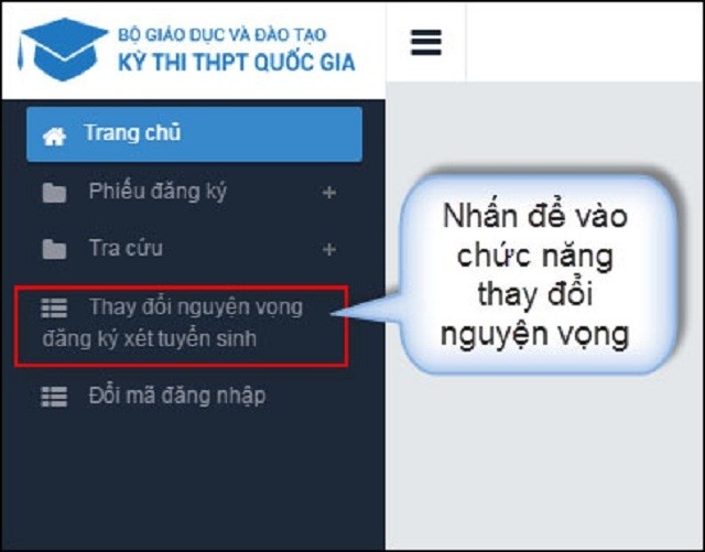 huong dan cach thay doi nguyen vong xet tuyen dai hoc 2019