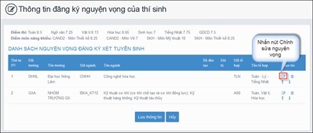 huong dan cach thay doi nguyen vong xet tuyen dai hoc 2019