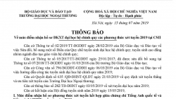 ĐH Ngoại thương công bố điểm sàn năm 2019