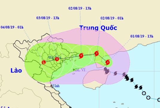 bao so 3 doi huong giat cap 12 tien vao quang ninh thai binh
