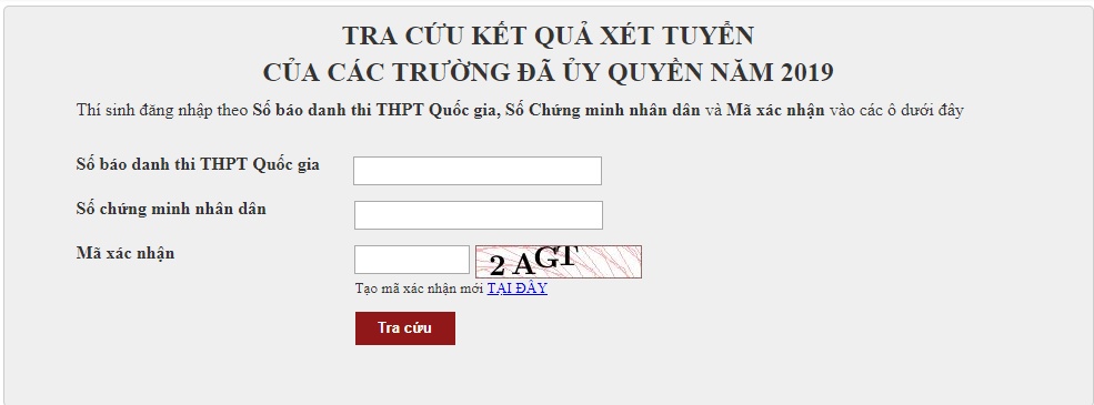 cach tra cuu danh sach thi sinh trung tuyen dai hoc nam 2019