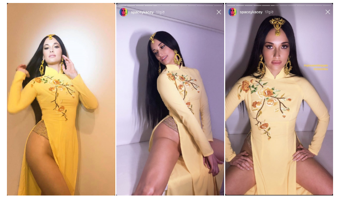 mac ao dai khong quan ca sy my bi nem da du doi
