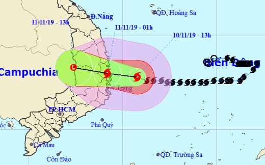 Bão số 6 đổ bộ đất liền các tỉnh Bình Định - Khánh Hoà, gió giật cấp 11 bao so 6 do bo dat lien cac tinh binh dinh khanh hoa gio giat cap 11