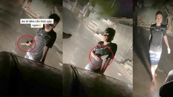 phan cam thanh nien ngao da cam dao dung chan dau o to chui boi thach thuc