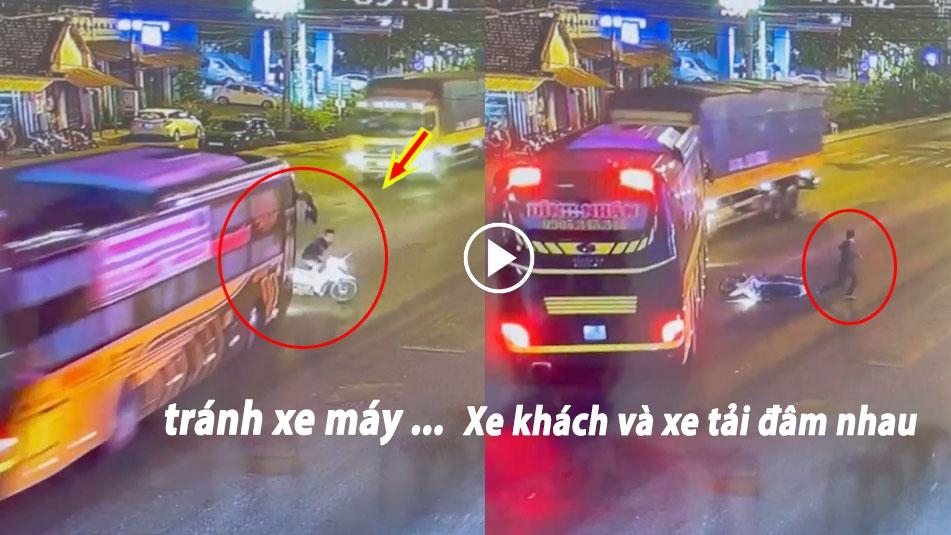 Khoảng khắc nam thanh niên sang đường khiến 2 xe ô tô đâm nhau