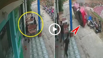 3 thanh niên tháo chạy khi thấy ô tô lao từ trên đê xuống