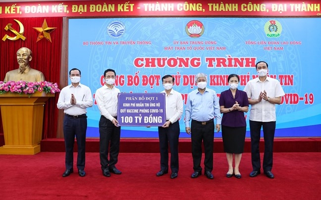 Quỹ vaccine phòng chống COVID-19 tiếp nhận 100 tỷ đồng