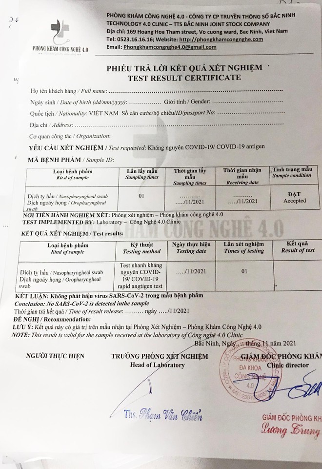 Tạm giữ các đối tượng làm giả giấy xét nghiệm Covid-19 tại sân vận động Mỹ Đình