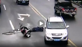 bi banh o to chen qua dau nhung may man thoat nan nho mu bao hiem xin