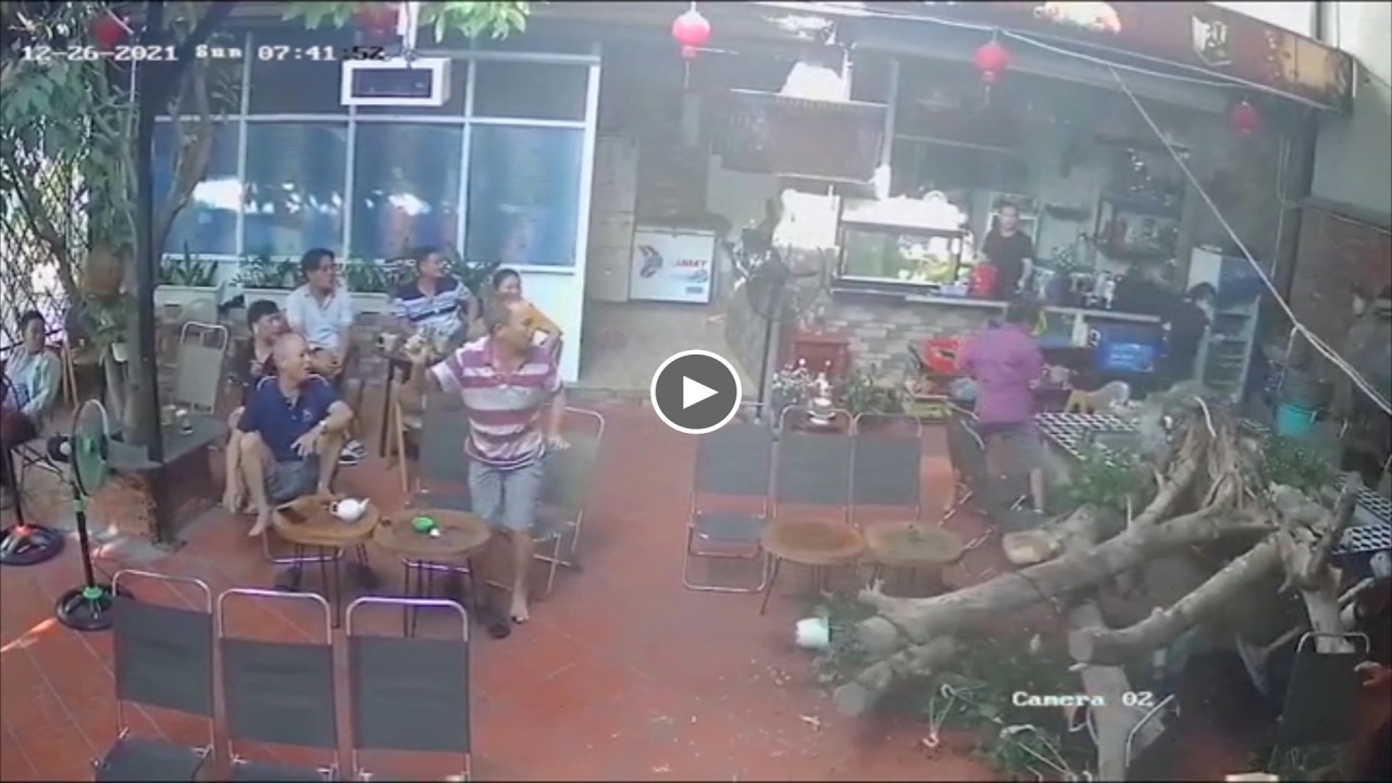 Người đàn ông may mắn thoát nạn khi gốc cây bất ngờ đổ sập Người đàn ông may mắn thoát nạn khi gốc cây bất ngờ đổ sập
