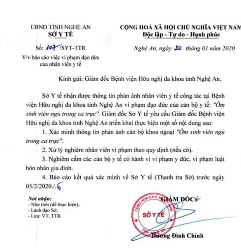 nam bac si bi to om nu sinh thuc tap ngu trong ca truc