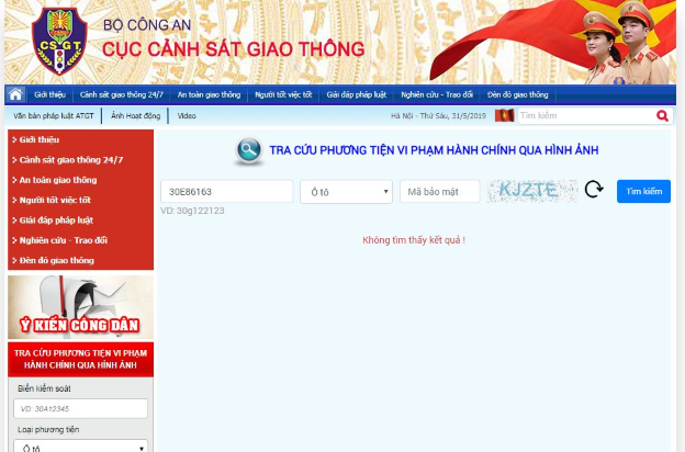 cach tra cuu phat nguoi tren trang thong tin dien tu cuc csgt