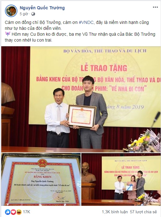e kip phim ve nha di con nhan bang khen cua bo van hoa